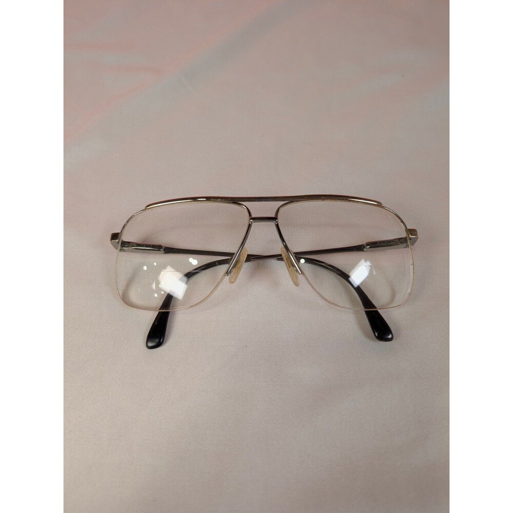 Vintage Safilo Elasta Eyeglass Half Rim Frames Silver